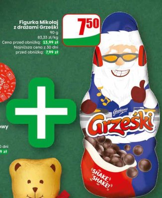 Czekolada Figurka Mikołaj z drażami Grzeski promocja w Dino
