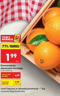 Pomarańcze deserowe na wagę promocja w Biedronka