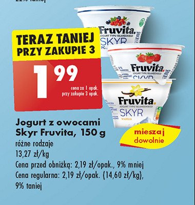 Jogurt czerwona-czarna porzeczka Fruvita skyr promocja