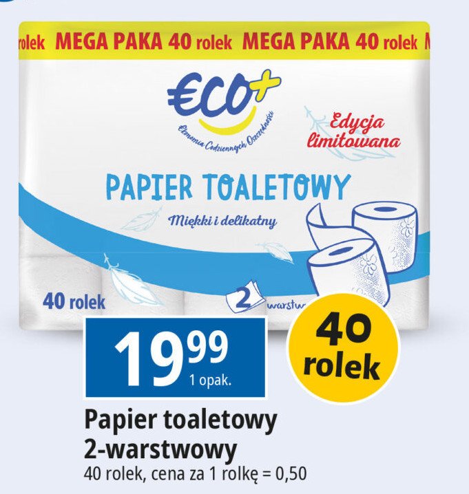 Papier toaletowy Eco+ promocja w Leclerc