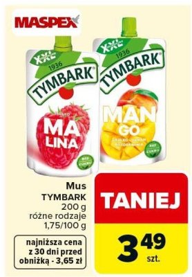 Mus TYMBARK różne rodzaje 200g promocja w Carrefour Market