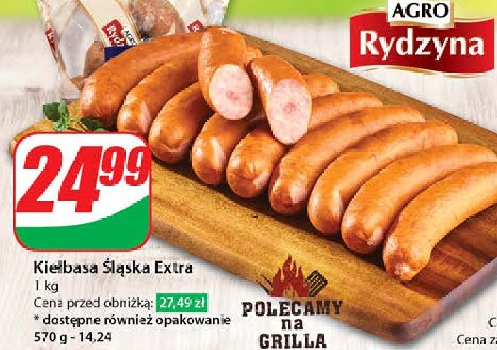 Kiełbasa śląska extra Agro rydzyna promocja w Dino