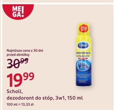 Dezodorant Scholl, do stóp, 3w1, 150 ml promocja w Rossmann