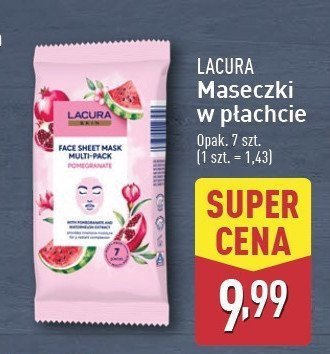 Maseczki w płachcie pomegranate Lacura promocja