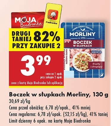 Boczek w słupkach Morliny promocja w Biedronka