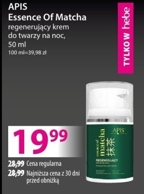 Krem regenerujący APIS Essence Of Matcha do twarzy na noc promocja w Hebe