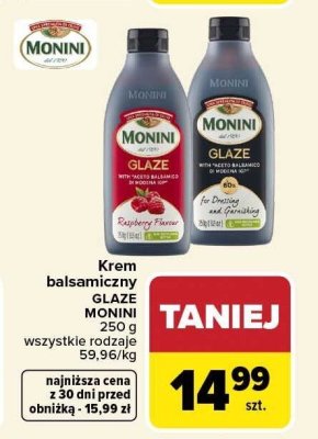 Krem balsamiczny GLAZE 250 g wszystkie rodzaje Monini promocja w Carrefour