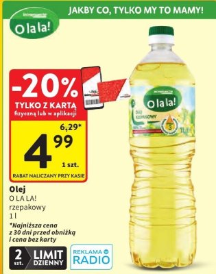 Olej rzepakowy Kaszubski promocja w Intermarche