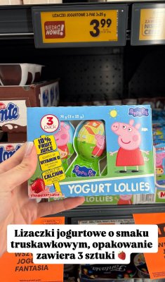 Lizaczki jogurtowe truskawkowe 3-pak 3x25g promocja w Biedronka