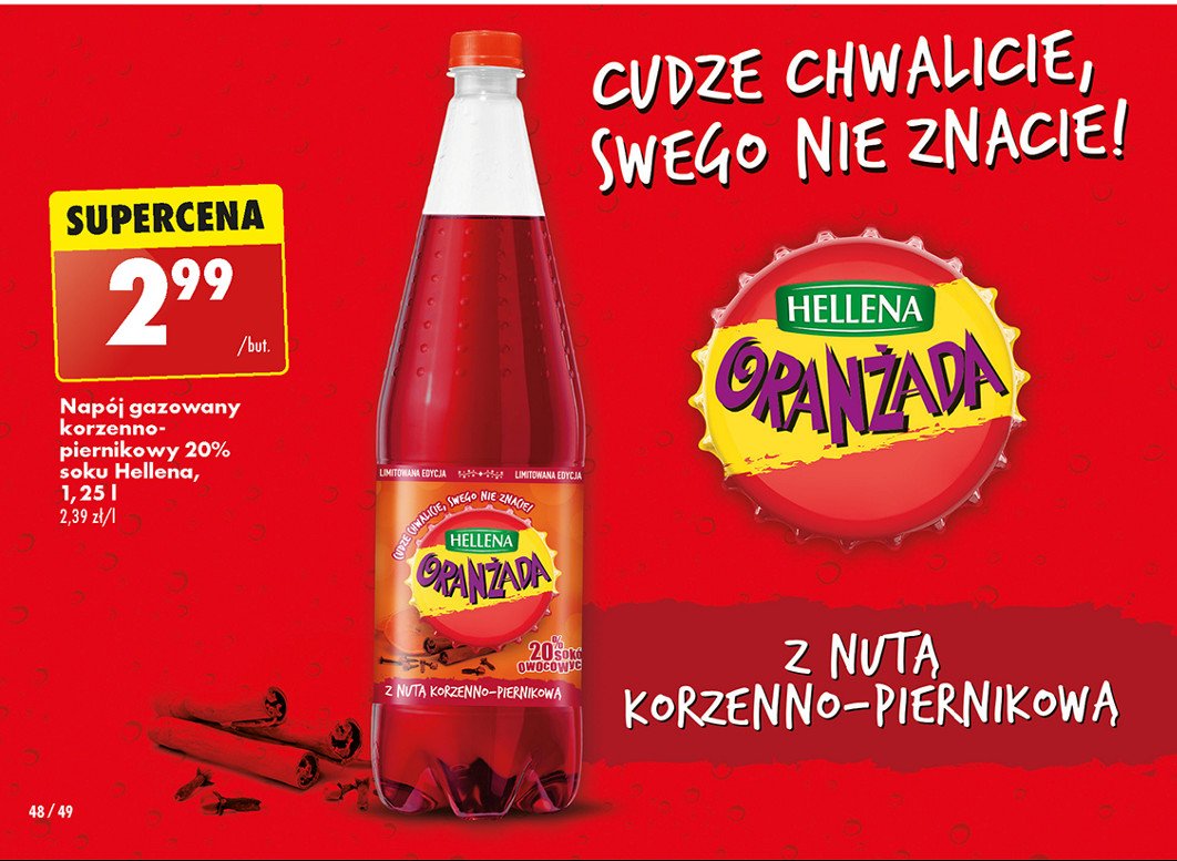 Oranżada z nutą korzenno-piernikową Hellena oranżada promocja