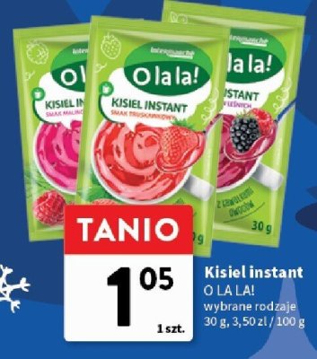 Kisiel instant, wybrane rodzaje O LA LA! promocja w Intermarche