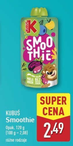 Smoothie jabłko-banan-malina Kubuś smoothie promocja w Aldi