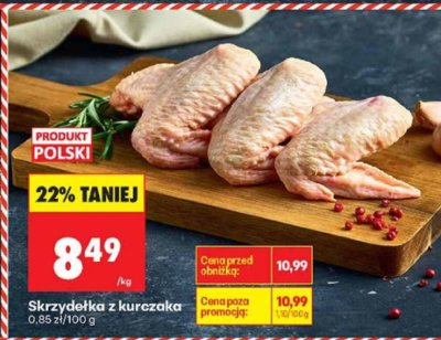 Skrzydełka z kurczaka 0,85 zł/100 g promocja w Biedronka