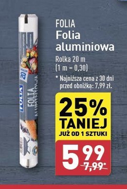 Folia aluminiowa 20 m promocja