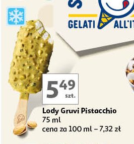 Lody pistachio SAMMONTANA GRUVI promocja