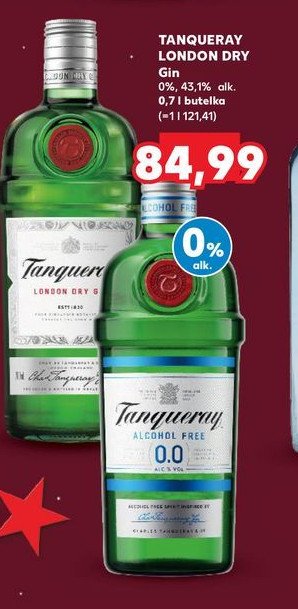 Gin bezalkoholowy Tanqueray no ten promocja w Kaufland