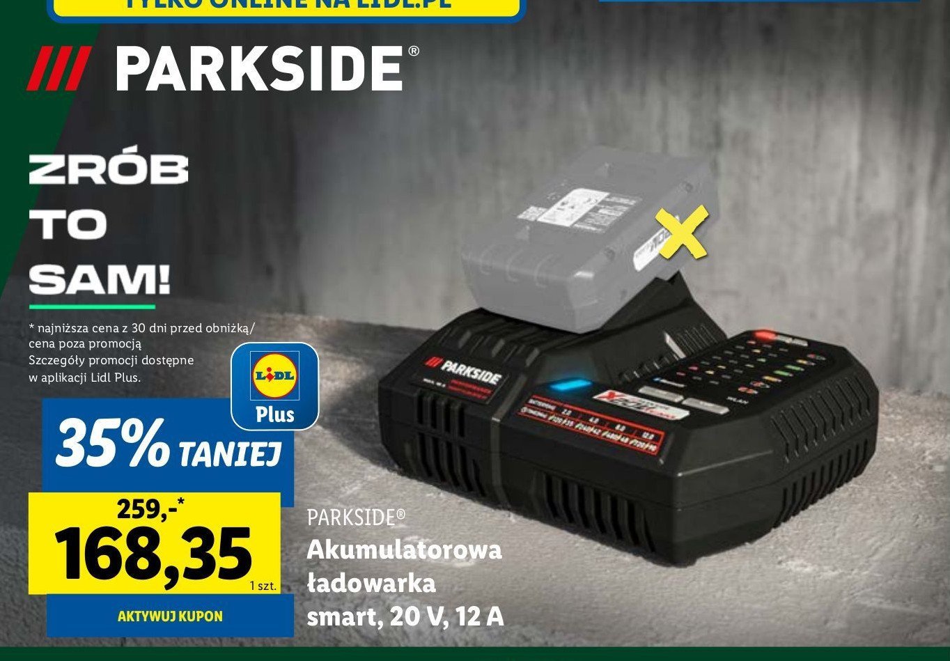 Ładowarka 20v Parkside promocja