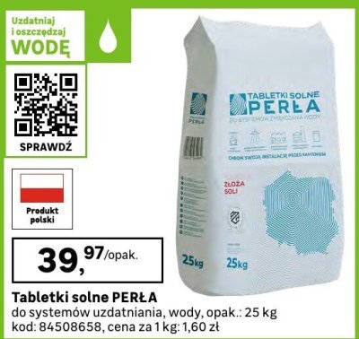 Tabletki solne PERLA do systemów zmiękczania wody promocja w Leroy Merlin