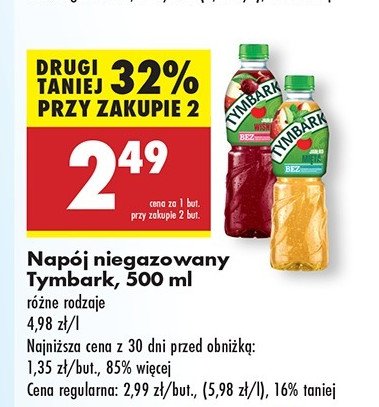 Napój jabłko-mięta Tymbark 1936 promocja w Biedronka