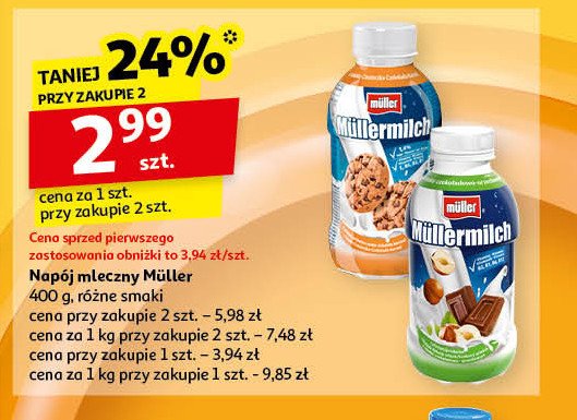 Napój mleczny czekoladowo-orzechowy Mullermilch promocja