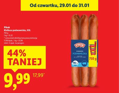Kiełbasa podwawelska XXL promocja w Lidl