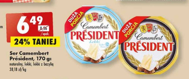 Ser camembert lekki President promocja