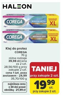 Klej do protez COREGA różne rodzaje 70g promocja w Carrefour Market