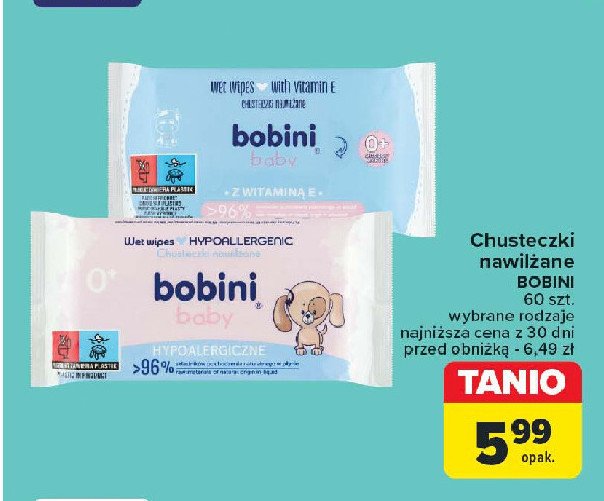 Chusteczki wilgotne z mleczkiem owsianym (hypoalergiczne) Bobini baby promocja