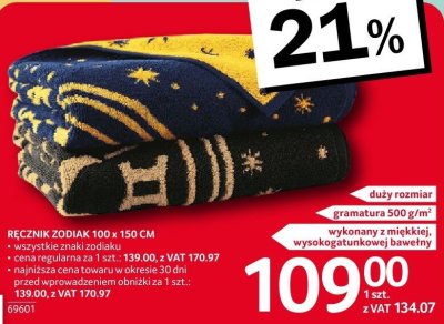 Ręcznik zodiak promocja w Selgros