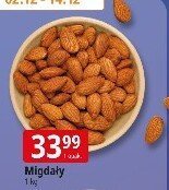 Migdały 1kg promocja w Leclerc