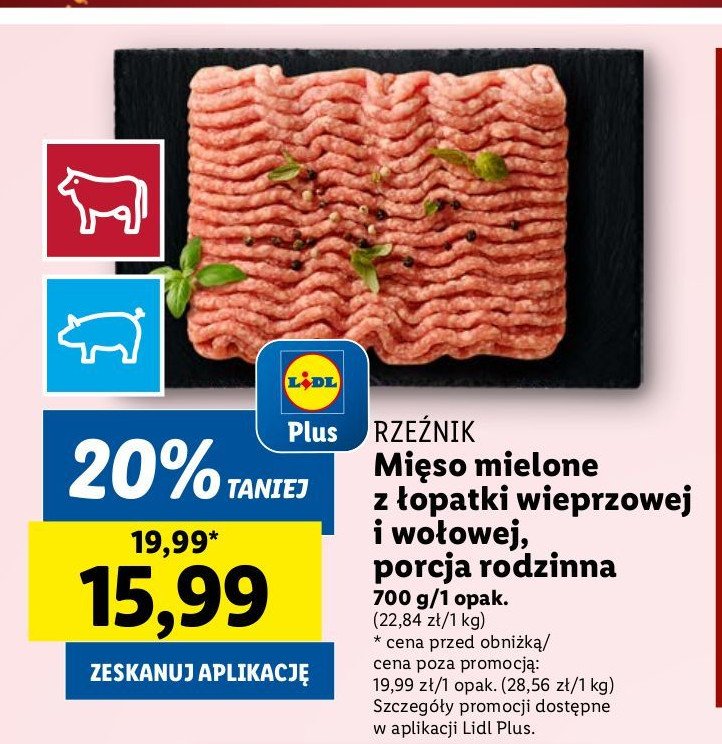 Mięso mielone z łopatki wieprzowej i wołowej Rzeźnik codzienna dostawa promocja w Lidl