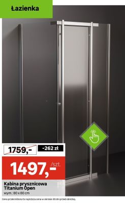 Kabina prysznicowa Titanium Open wym.: 80 x 80 cm promocja w Leroy Merlin
