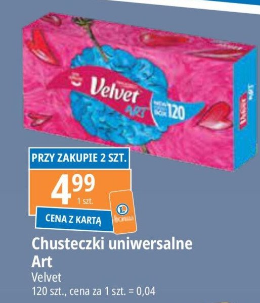 Chusteczki uniwersalne art Velvet promocja