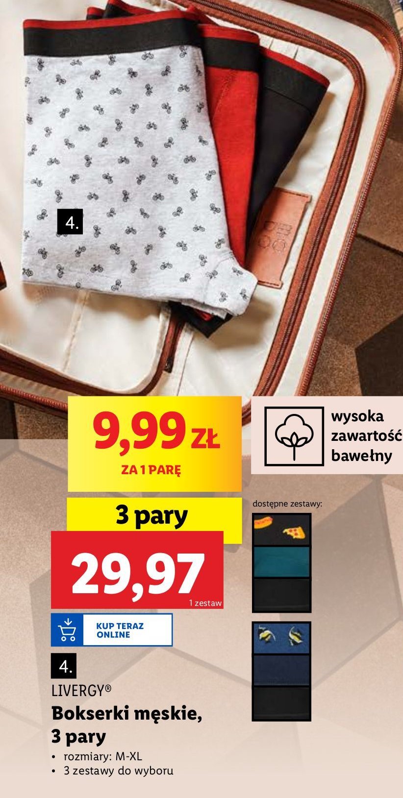 Bokserki męskie m-xl Livergy promocja