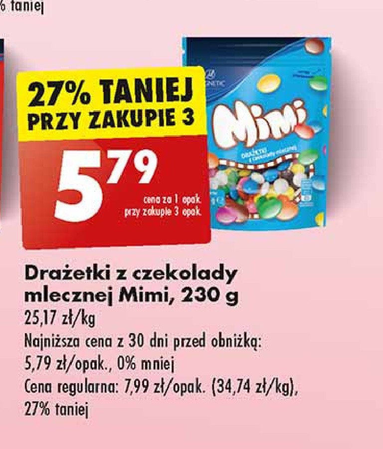 Draże z czekolady mlecznej mimi Magnetic promocja