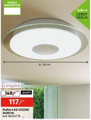Plafon LED VIZZINI 3400 lm Leroy Merlin promocja w Leroy Merlin