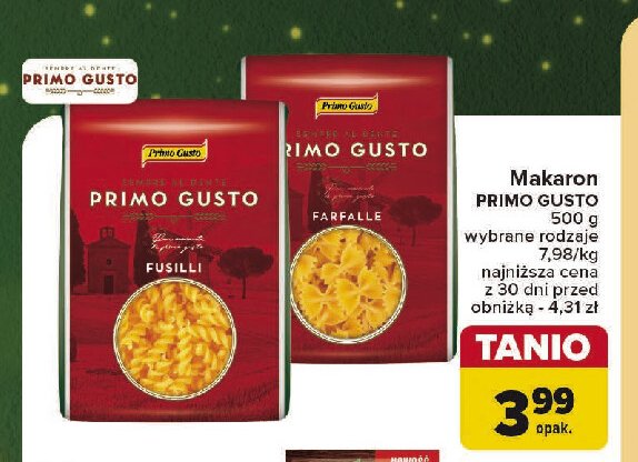 Makaron fusilli Primo gusto promocja