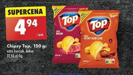 Chipsy o smaku bekonu Top chips Top (biedronka) promocja w Biedronka