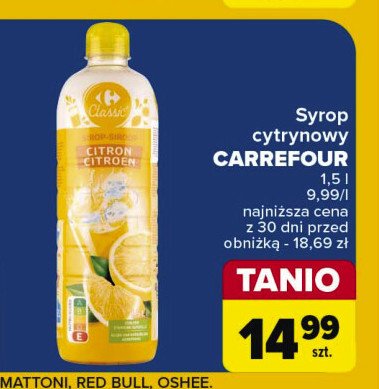 Syrop cytrynowy Carrefour classic promocja