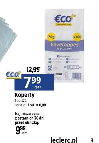 Koperty białe 11 x 22 cm Eco+ promocja