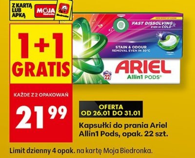 Kapsułki do prania Allin1 Pods, opak. 22 szt. promocja w Biedronka