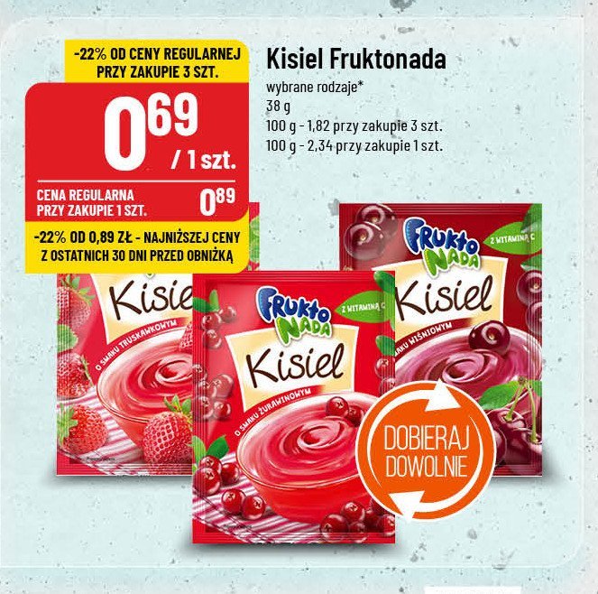 Kisiel o smaku truskawkowym Fruktonada promocja