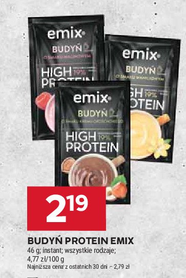 Budyń high protein orzechowy Emix promocja w Stokrotka