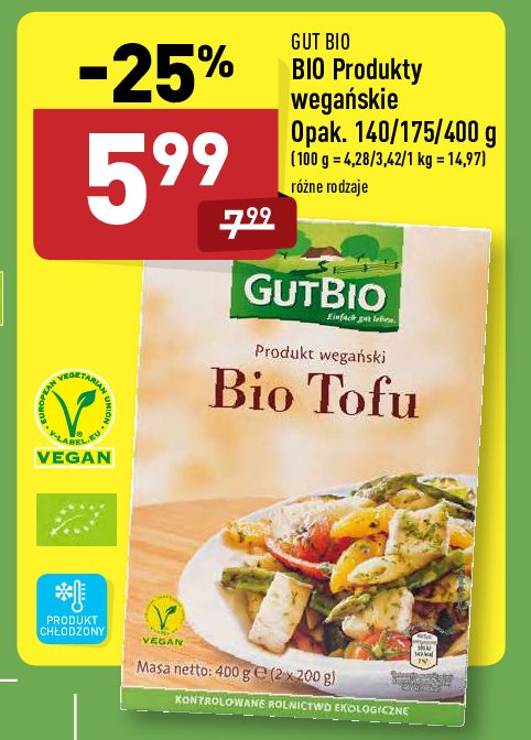 Wędlina z tofu i białkiem pszennym Gut bio promocja