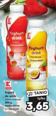 Jogurt do picia brzoskwinia-marakuja K-classic promocja