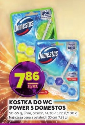 Kostka do WC Power 5 Domestos lime promocja w Stokrotka