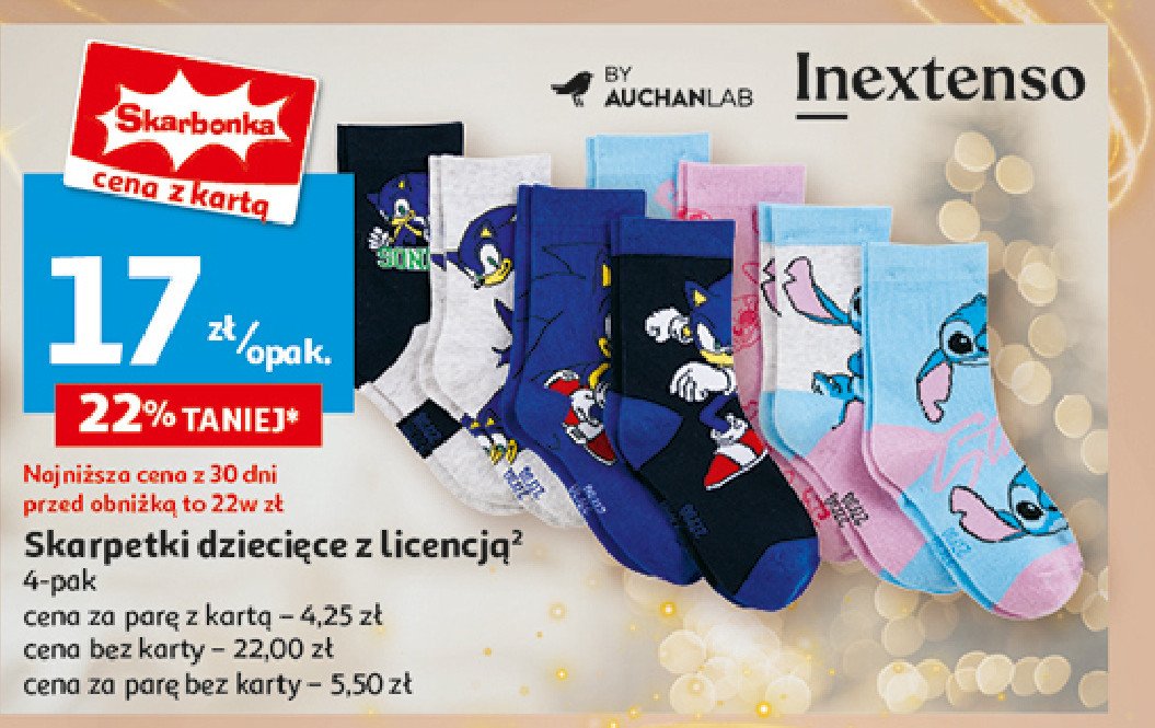 Skarpetki stitch Auchan inextenso promocja