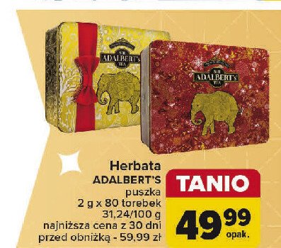 Herbata puszka Sir adalbert's tea promocja w Carrefour