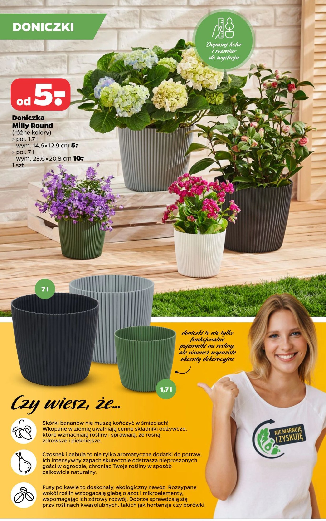 Doniczka milly round 7 l Prosperplast promocja w Netto