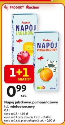 Sok jab艂kowy Auchan r贸偶norodne (logo czerwone) promocja